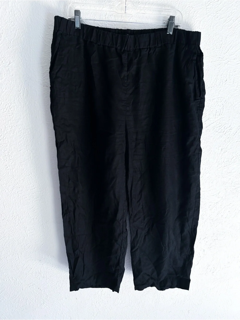 Quince 100% European Linen Pants Black XL Relaxed Quiet Luxury